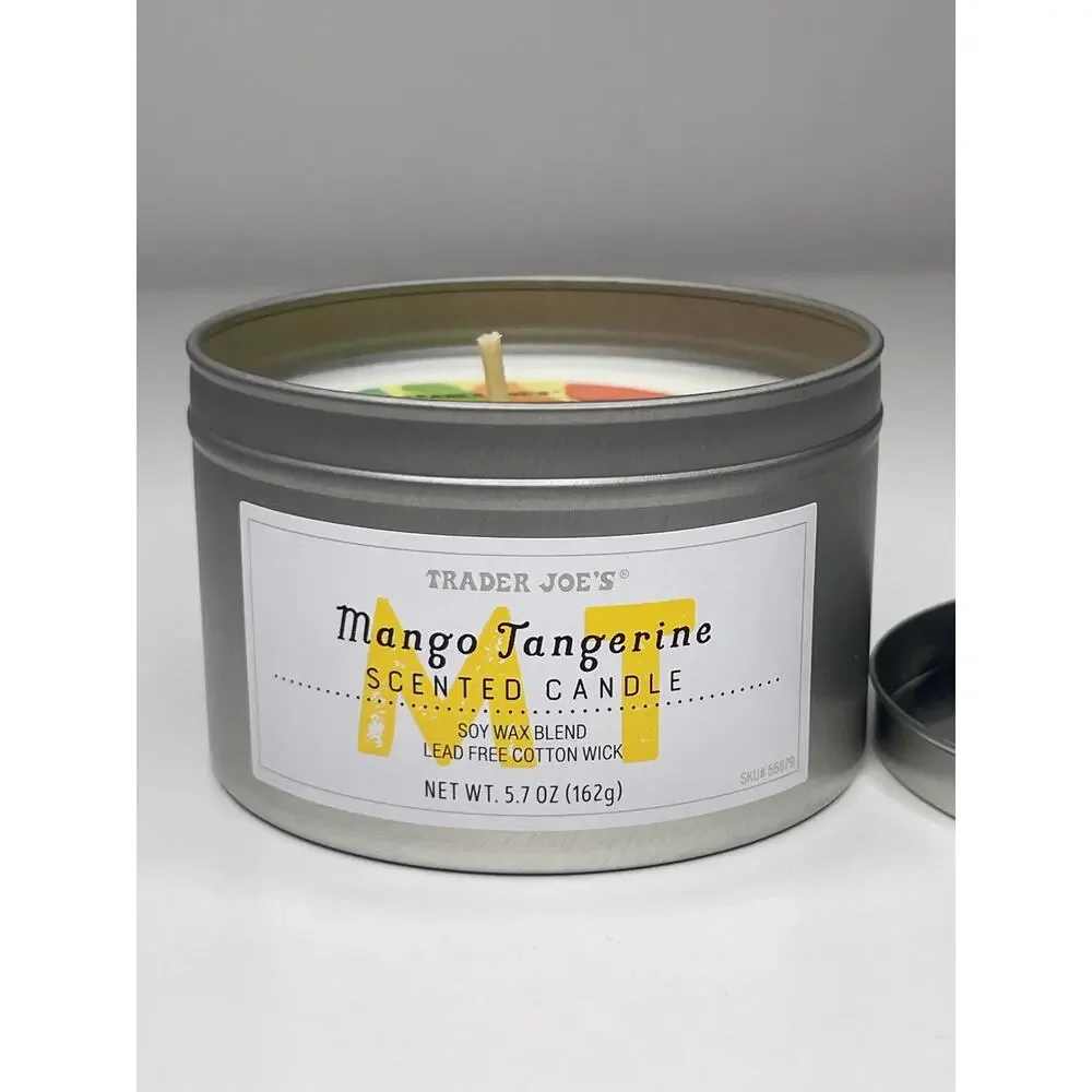Set of 5 Trader Joe’s Mango Tangerine Scented Candle Soy Wax 20 Hours 5.7oz NEW!